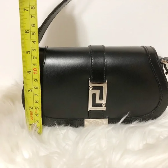 Authentic VERSACE Black Calf Leather Mini Greca Goddess Shoulder Bag - Picture 7 of 11